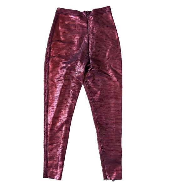 House of CB London Charity Metallic Wine Pants Small NWT - Picture 2 of 6